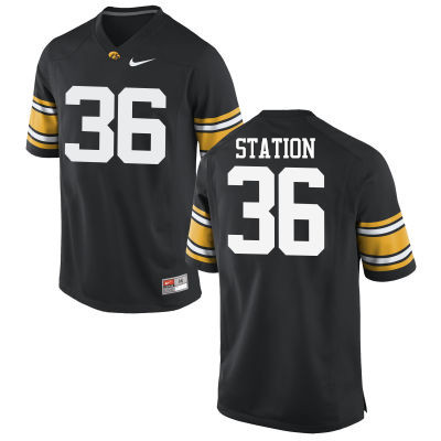 Men Iowa Hawkeyes #36 Larry Station College Football Jerseys-Black - Click Image to Close